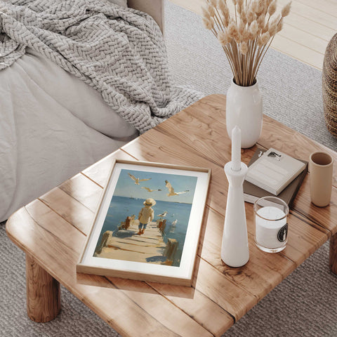 Contemporary nautical wall art for a nursery or seaside cottage.