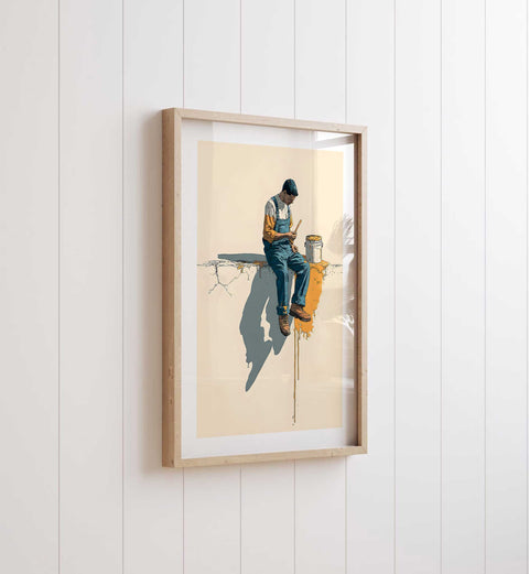 Contemporary painter illustration print shadows
