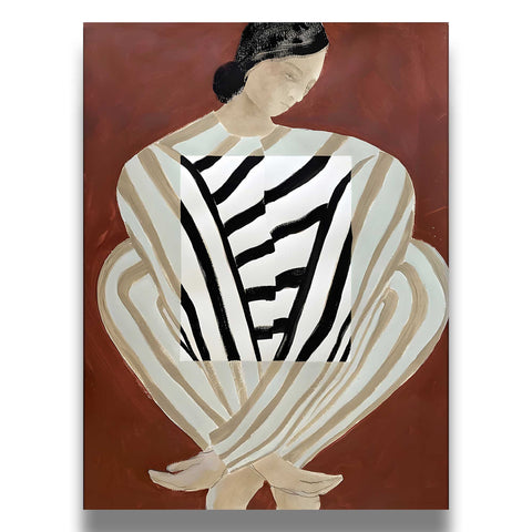 Contemporary portrait wall art for a home office or creative studio.
