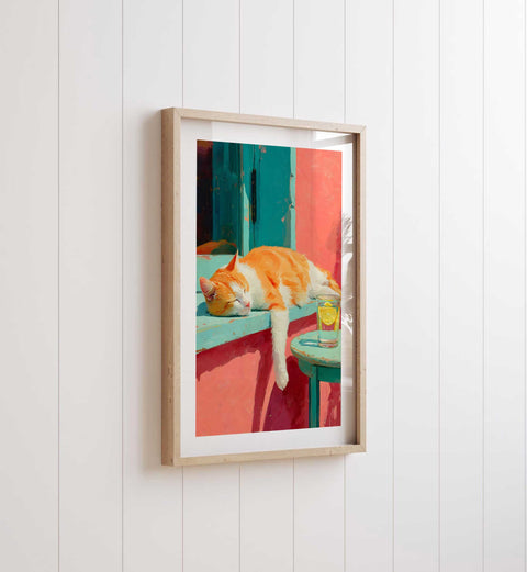 Contemporary still life poster for a bright kitchen or dining room.