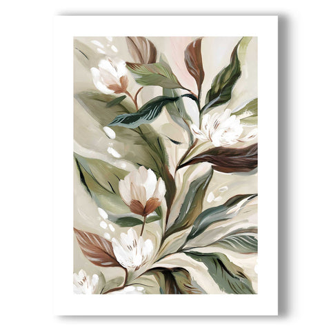 Contemporary woman and plant wall art for a modern farmhouse office.