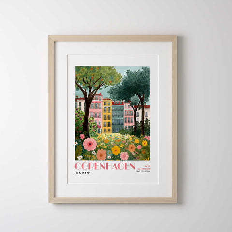 Copenhagen art with trees and flowers