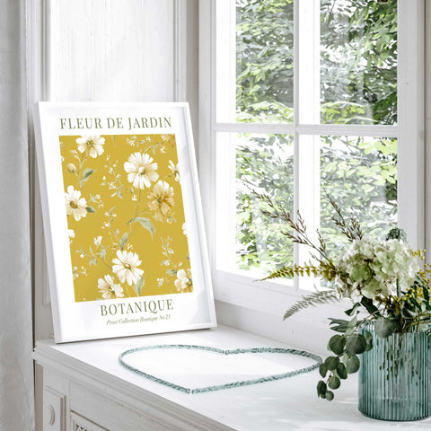 Cottage style botanical floral poster