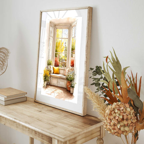 Cottage style window seat art print