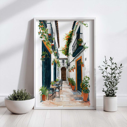 Courtyard with plants print