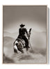 Cowboy Riding Horse in Dusty Trail Digital Print - Western Wall Art