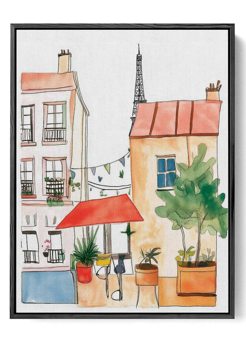 Cozy courtyard scene Paris art print

