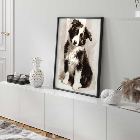 Cute Border Collie puppy illustration