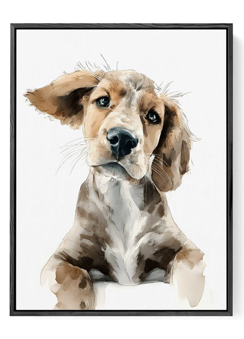 Cute beagle puppy portrait artwork