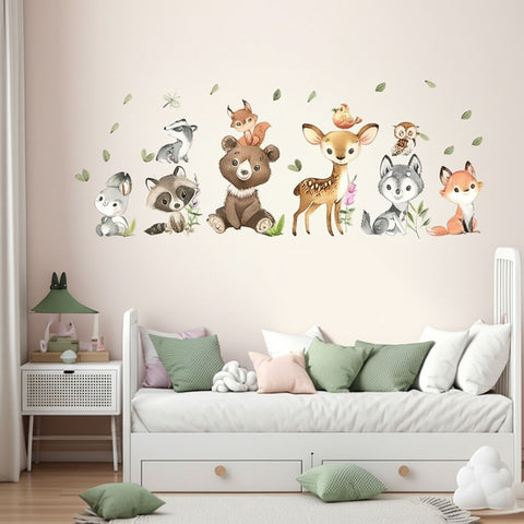 Cute deer and rabbit wall stickers children’s bedroom
