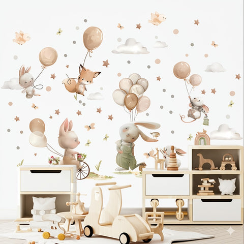 Cute rabbit stickers for kids bedroom and living room