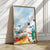 Cycladic homes watercolor print with laundry line and white walls