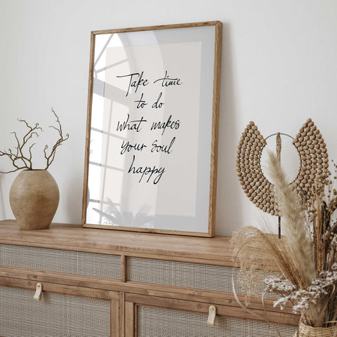 Calming Script Quote Art - Soulful Home Wall Canvas