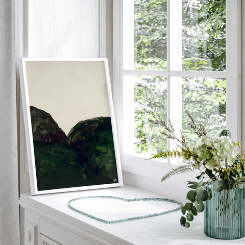 Dark forest landscape painting