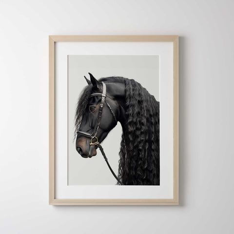 Detailed horse mane art print