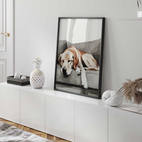 Dog wall art for living room