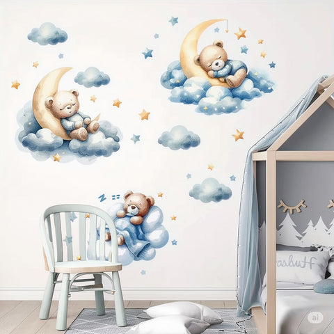 Dreamy bear wall art for kids