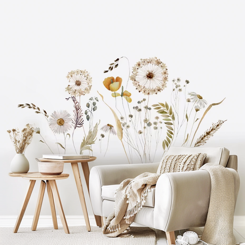 Dried floral vinyl decals

