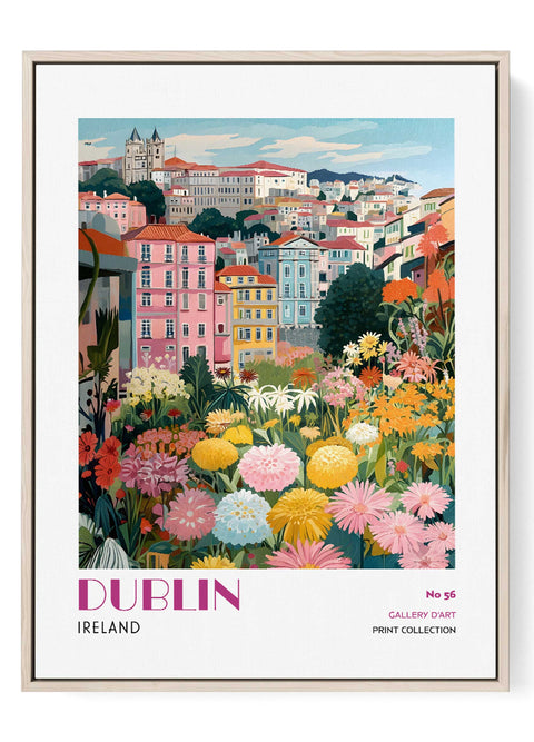 Dublin wall art print colorful Ireland city poster
