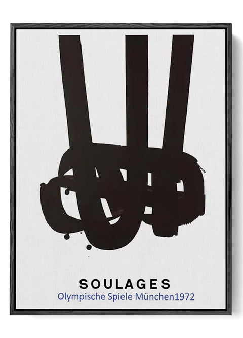 Dynamic Black Strokes - 1972 Games Art Print