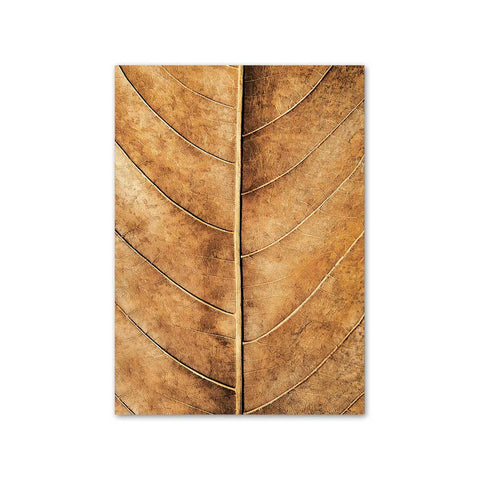 Earthy Botanical Leaf Art - Abstract Dual Canvas for Home