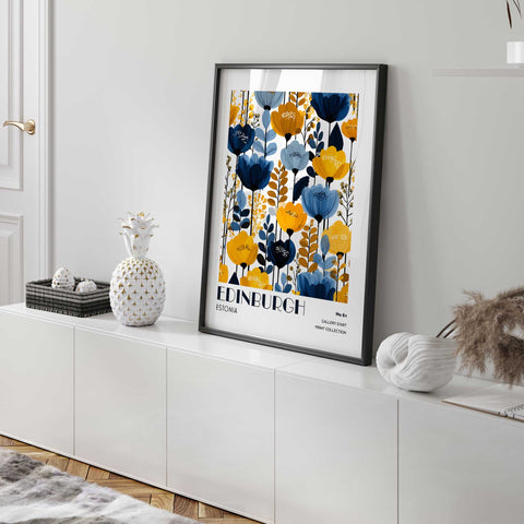 Edinburgh wall art floral design modern poster