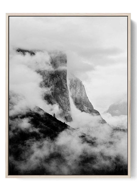 Elegant Nature Wall Art Cloud Enveloped Mountain