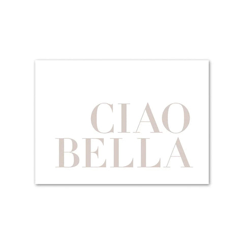 Elegant Typography Print - Ciao Bella Wall Art