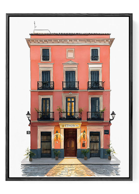 Elegant European facade art print