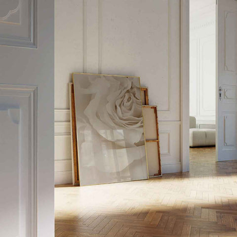 Elegant and calming floral art poster for a modern minimalist living room.