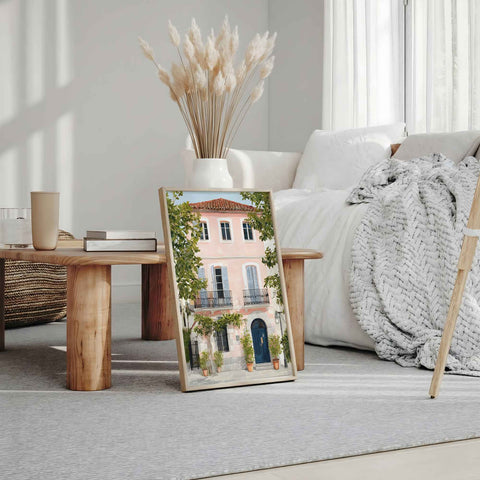 Elegant and refreshing nature-themed art poster for a sunlit bedroom or study.