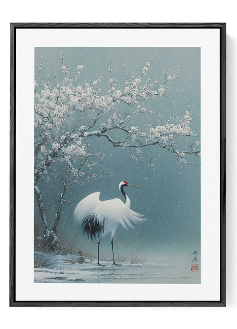 Elegant bird and floral wall decor with a traditional Asian aesthetic.
