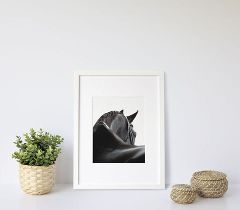 Elegant black horse wall art for modern minimalist interiors