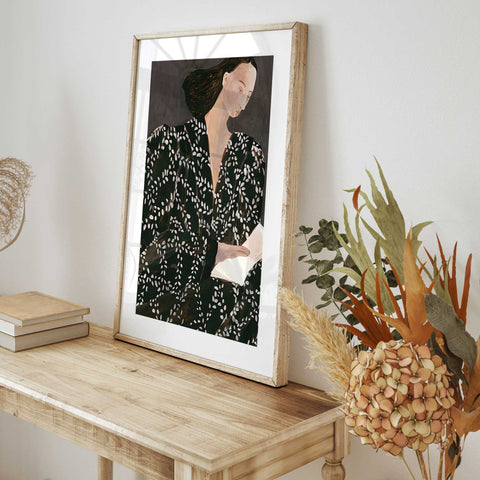 Elegant dark neutral home art