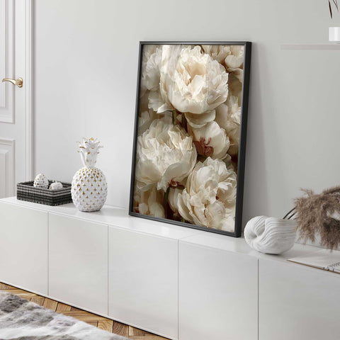 Elegant peony bloom wall art poster