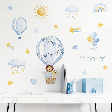 Elephant and Giraffe Balloon Decal