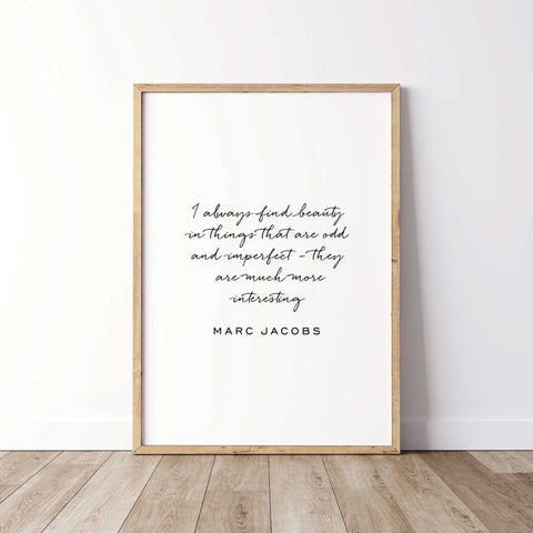 Minimalist Beauty Quote Art - Marc Jacobs Canvas Print