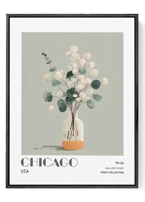 Eucalyptus vase wall art print neutral tones