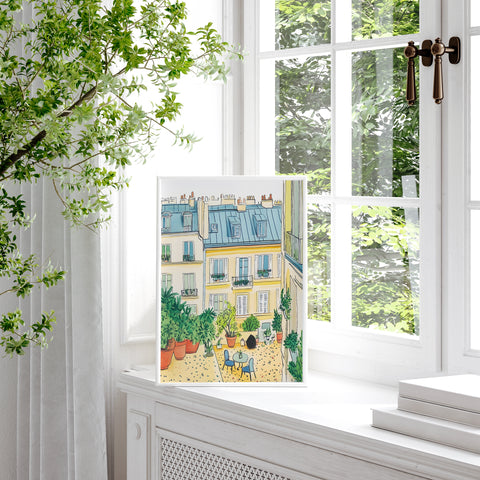 European Garden View Watercolor – Premium Wall Art Reproduction