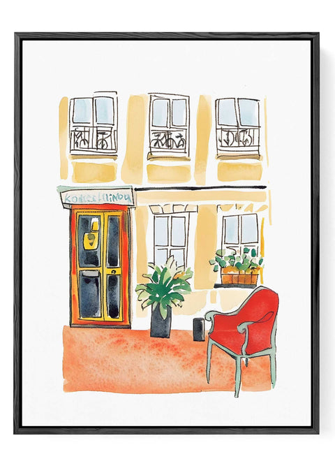 European cafe illustration art