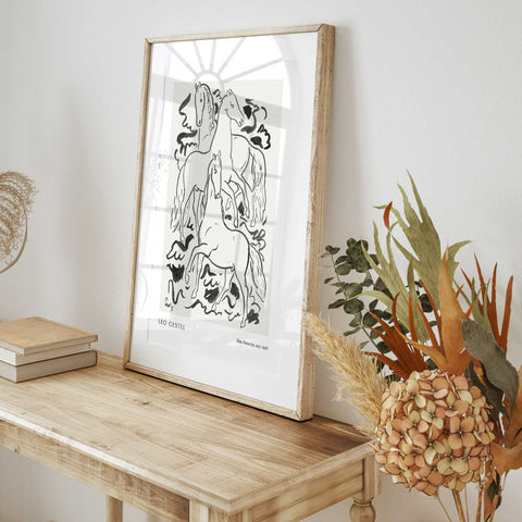 Expressionist horse illustration decor