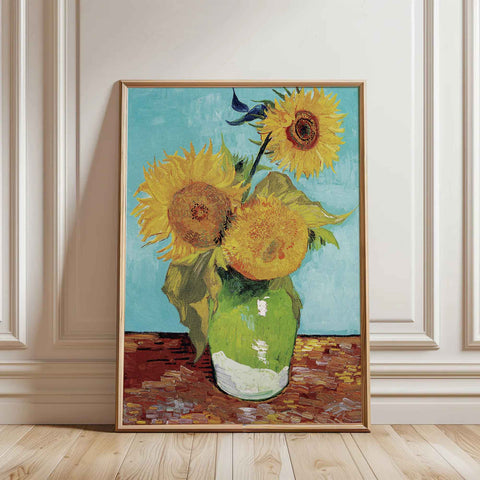 Vincent van Gogh Sunflowers Print – Vase with Three Sunflowers 1888 Wall Art