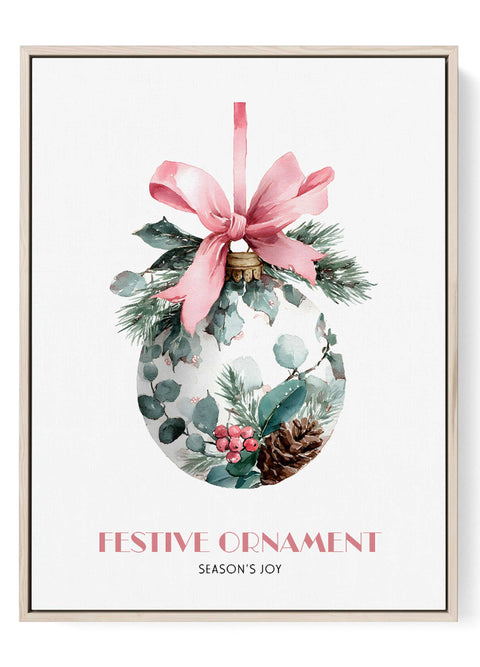 Festive Christmas ornament wall art watercolor