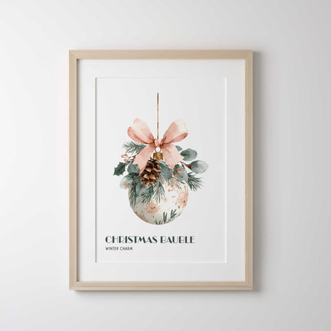 Festive bauble watercolor artwork