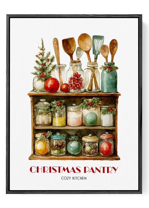 Festive holiday pantry watercolor illustration