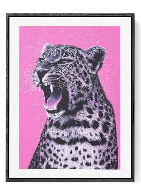 Fierce big cat wildlife wall decor in a vibrant eclectic style.