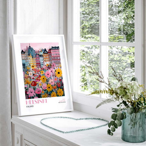 Finnish city with blossoms art