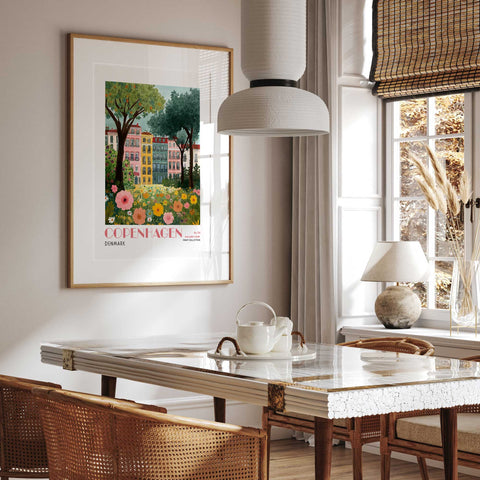 Floral city art print
