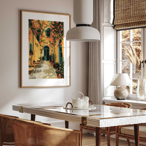 Floral courtyard print