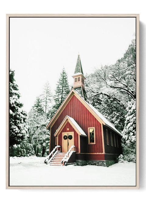Serene Winter Chapel Art